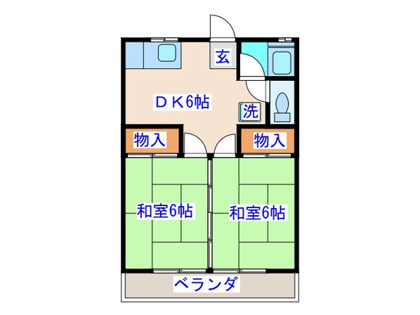 長命荘Ｂ棟の物件間取画像